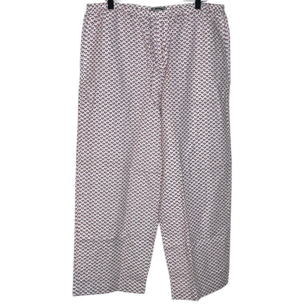 J. Crew Cotton & Linen Blend Floral Printed White Wide Leg Pants NWT L - Picture 3 of 8